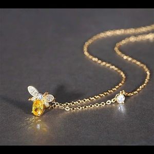 Dainty Crystal Bee Necklace
